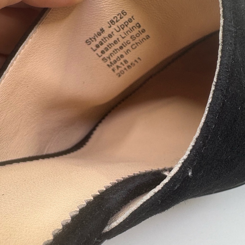 J. Crew Mules Black Suede Leather Slide Block Heels Size 10.5 3” heels - Picture 6 of 9